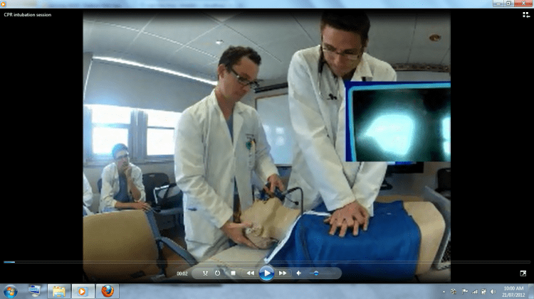 Medical students being taught intubation by James DuCanto