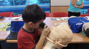 My son with an Airtraq!