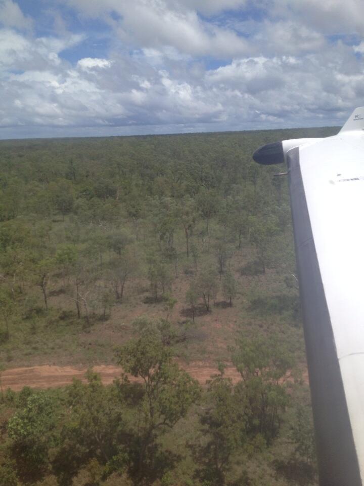 Our Flying ER on landing approach to a remote dirt strip